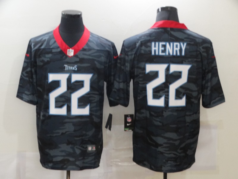 Men's Tennessee Titans Derrick Henry #22 Gray Camouflage Jersey